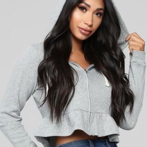 Fashion Nova Hoodie with Peplum detail